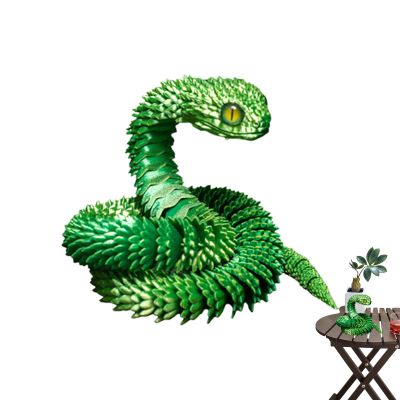 3D Printed Snake- Articulated Snake-Figure, Flexible Segmented Body, Creative Desktop Pet Model, Durable Printed Material | Snake-Model with Desktop Ornament Girls Kids Adults Decoration