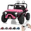 2 Seater Ride on Car for Kids 24v with Remote Control, 24v Ride on Toy,Fast 4.97MPH Truck,4WD Electric Truck Toy, 3 Speeds, Spring Suspension, LED Lights, Dual Storage, 3 Speeds, Music view 3