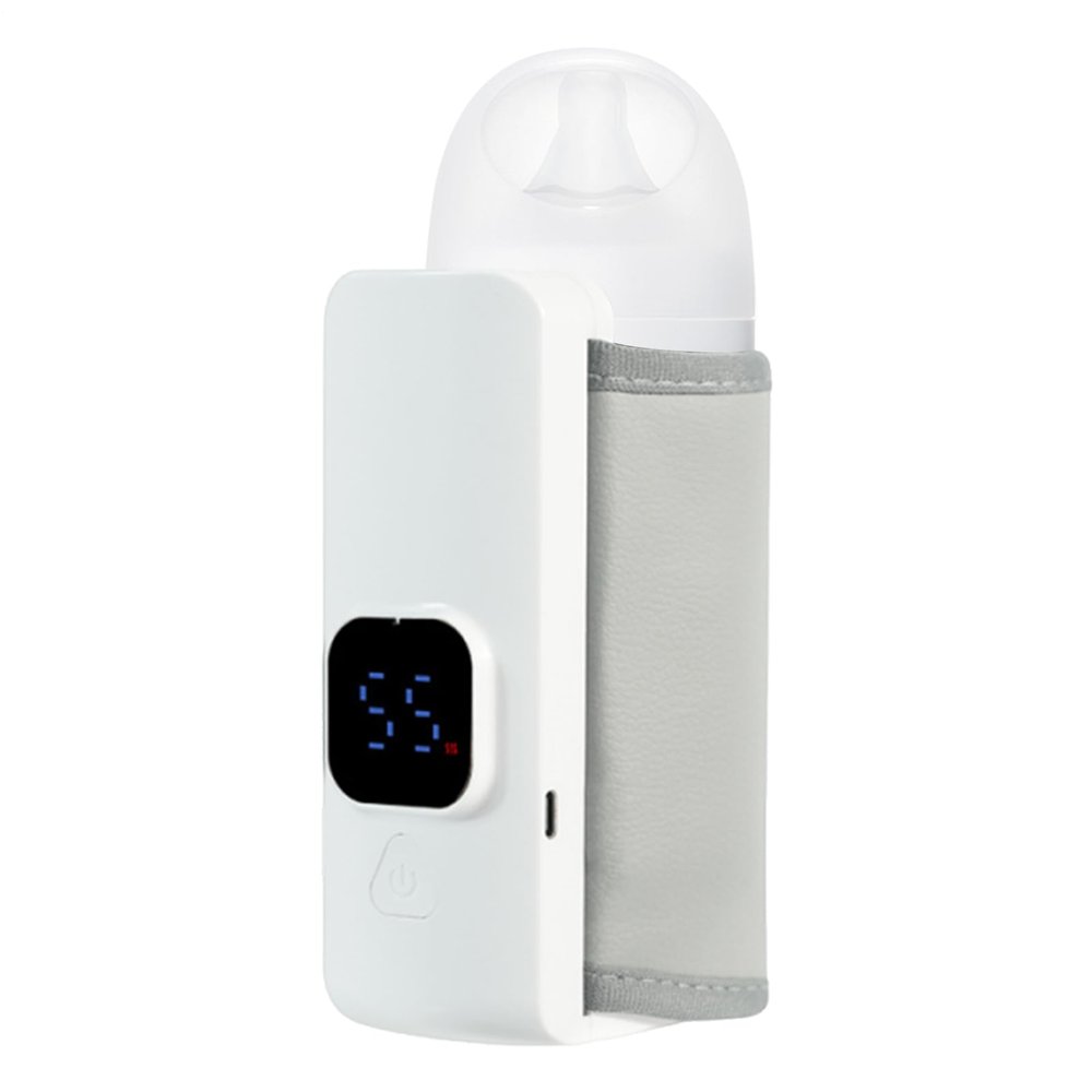 18w Portable Bottle Warmer - Travel Breastmilk Warmer, Portable Rechargeable Milk Bottle Thermal Heater with LCD Display | Fast Smart Kids Milk Warmers for Night Morning Daily Winter Fall Home Outdo