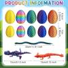 Capoda 12 Pack Easter 3D Printed Eggs with Surprise Figures Inside, Dragons Flexible Snakes Poseable Dinosaurs, Spring Basket Fillers, Desk Decor Fidget Collectibles view 2