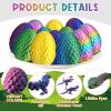 Capoda 12 Pack Easter 3D Printed Eggs with Surprise Figures Inside, Dragons Flexible Snakes Poseable Dinosaurs, Spring Basket Fillers, Desk Decor Fidget Collectibles view 3