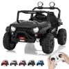 2 Seater Ride on Car for Kids 24v with Remote Control, 24v Ride on Toy,Fast 4.97MPH Truck,4WD Electric Truck Toy, 3 Speeds, Spring Suspension, LED Lights, Dual Storage, 3 Speeds, Music view 3
