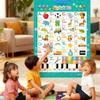 Bilingual Interactive Wall Chart for Kids  English & Spanish ABC Song Poster with Sound Effects, Alphabet, Numbers, Animal Words & Piano for Toddlers 1-6 (Red+Red) view 3