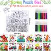 24Pcs Spring Arts and Crafts for Kids & Adults Bulk, Spring DIY Craft Puzzle Kit with Flower Butterfly Bee Bunny, Easter Activities Jigsaw for Classroom Party Favors April Gift Break Projects Supplies view 2