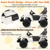 24V Ride on Toy for Big Kids, Adjustable Car Body, 2 Seater Ride on Car, Ride on Truck with Remote Control, 4-Wheeler Suspension, 3 Speeds, LED Lights, White view 3