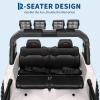 24V Ride on Toy for Big Kids, Adjustable Car Body, 2 Seater Ride on Car, Ride on Truck with Remote Control, 4-Wheeler Suspension, 3 Speeds, LED Lights, White view 4
