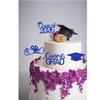 2026 Graduation Theme Cupcake Toppers Glitter Class of 2026 Graduation Cap Diploma Cupcake Picks - Set of 24 (Blue2) view 4