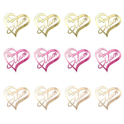 12pcs Acrylic Mothers Day Cupcake Toppers Disc Mirror Gold Heart Cupcake Decoration Butterfly Cupcake Toppers For Mother's Day Party Supplies
