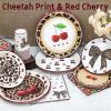 120PCS Cheetah Print Birthday Decorations Plates, Leopard Print Party Paper Plates Napkins and Cups, Leopard Cherry Theme Disposable Dinner Plate Tableware, Animal Print Plates Party Supplies Serve 30 view 4