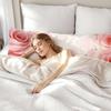 Long Body Pillow for Adults 16x57 Inch, Pink Bed Pillows Soft Support Plant Double Sided Print Linen Throw Pillows Covers, for Side Sleeping Pregnant Pillow with Zipper for Home Bed Room Decor J0-479 view 4
