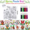 24Pcs Spring Crafts for Kids & Adults Bulk, Spring toddler Art and Craft DIY Puzzle Kits with Flower Butterfly Bee Bunny, Easter Jigsaw for School Classroom Activity April Party Favors & Gift Supplies view 2