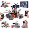 Aptrbg 5-in-1 STEM RC Robot Building Kit for Kids 8-12, App & Remote Control, Rechargeable Coding Toy with LED Lights view 1