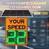 LED Speed Limit Sign, LED Digits Speed Display, Traffic Safety Solar LED Digit Speed Sign Limited, 1-99 Mph Speed Range, 4 Lanes, Real-Time Display, for Traffic Safety 50x70cm/20 x27-Orange view 2