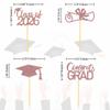 2026 Graduation Theme Cupcake Toppers Glitter Class of 2026 Graduation Cap Diploma Cupcake Picks - Set of 24 (Rose Gold2) view 3