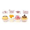 2026 Graduation Theme Cupcake Toppers Glitter Class of 2026 Graduation Cap Diploma Cupcake Picks - Set of 24 (Rose Gold2) view 4