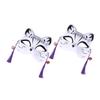 BCOATH 2Pcs Cat Masquerade Masks for Women and Men, Half Face Cosplay Masks with Japanese Style Cat Design, Party Dress-Up Accessories for Halloween and Masquerade Events view 1