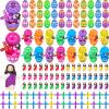 Barydat 144 Pcs Mini Jesus Figures 48 Fillable Easter Eggs 48 Crystal Cross Necklace 48 Little Figurine Jesus Tiny Gift Religious Pre Inside Easter Egg Stuffers Party Gifts(Style Pattern) view 1