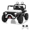 24V Ride on Car for Big Kids, Iron 2 Seater Ride on Toy, Fast 4.97MPH Truck, 4WD Kids Electric Vehicles with Remote Control, Spring Suspension, Front & Behind LED Lights, Dual Storage, Music, White view 1