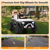 24V Ride on Car for Big Kids, Iron 2 Seater Ride on Toy, Fast 4.97MPH Truck, 4WD Kids Electric Vehicles with Remote Control, Spring Suspension, Front & Behind LED Lights, Dual Storage, Music, White view 3