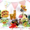 6 Pcs Mini Piata Set Fiesta Mexican Party Table Decoration Cinco De Mayo Decoration Taco Cactus Chili Maracas Alpaca Skull Hat Piata for Mexican Party Birthday Stuffer view 2