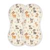 zyrtty Muslin Baby Burp Cloths Set of 2, Soft Absorbent Adorable Little Animals Deer Muslin Washcloths, Bibs, Face Towel for Newborn Boys Girls, 22 x 11 Inch view 2