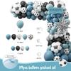 Soccer 8th Birthday Party Decorations Kit for Boys Soccer Birthday Party Supplies Set Soccer Football Party Decor with Backdrop Tablecloth Cake and Cupcake Toppers for 8-Year-Old Kids Boys Party Decor view 3