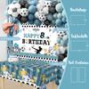Soccer 8th Birthday Party Decorations Kit for Boys Soccer Birthday Party Supplies Set Soccer Football Party Decor with Backdrop Tablecloth Cake and Cupcake Toppers for 8-Year-Old Kids Boys Party Decor view 4