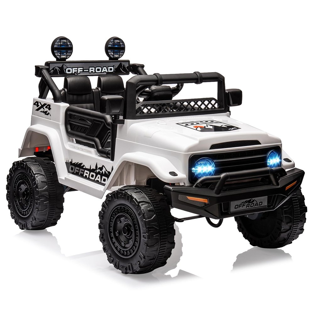 12V Kids Ride on Car for 1 to 7 Years Old with Parent Remote Control, 2-in-1 Remote & Drive Modes, ASTM CPSIA Certified Gift for Toddler Boys Girls (White)