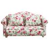 1. 1/12 Scale Sofa Set 3pc Floral Accents Soft Fabric Furniture Washable Miniature Living Room Decor Parent Interactive Dollhouses Set view 3
