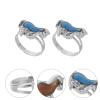 LOGOFUN 16PCS Horse Color Changing Mood Rings Adjustable Animal Costume Jewelry for Birthday Christmas New Year Present Party Supplies view 3