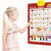 Bilingual Interactive Wall Chart for Kids  English & Spanish ABC Song Poster with Sound Effects, Alphabet, Numbers, Animal Words & Piano for Toddlers 1-6 (Red-02) view 2