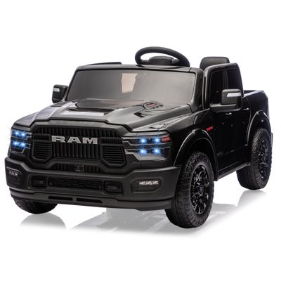 24V Ride on Car for Big Kids Licensed RAM 2500, 24v Ride on Truck w/Remote Control, Toddler Ride on Toys w/Bluetooth, Spacious Truck Bed, 3 Speed, LED Lights, Suspension, Gifts for Boys Girls