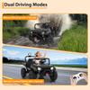 24V Ride on Car for Big Kids, Iron 2 Seater Ride on Toy, Fast 4.97MPH Truck, 4WD Kids Electric Vehicles with Remote Control, Spring Suspension, Front & Behind LED Lights, Dual Storage, Music, Black view 2