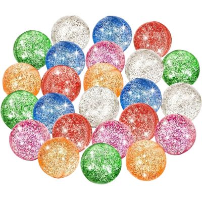 HongJP Glitter Bouncy Balls 60pcs Glow-in-The-Dark Bouncing Balls Party Favors Easter Egg Hunt Decorations(27mm,20pcs)