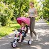 HONEY JOY Tricycle, 9-in-1 Toddler Bike w/Adjustable Push Handle & Canopy, Reversible Seat, Removable Pedal & Folding Rear Wheels, Safety Belt, Storage, Kids Trike for Boys Girls Aged 1-6 (Pink) view 2