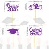 2026 Graduation Theme Cupcake Toppers Glitter Class of 2025 Graduation Cap Diploma Cupcake Picks - Set of 24 (Purple2) view 3