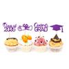 2026 Graduation Theme Cupcake Toppers Glitter Class of 2025 Graduation Cap Diploma Cupcake Picks - Set of 24 (Purple2) view 4