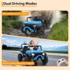 24V Ride on Car for Big Kids, Iron 2 Seater Ride on Toy, Fast 4.97MPH Truck, 4WD Kids Electric Vehicles with Remote Control, Spring Suspension, Front & Behind LED Lights, Dual Storage, Music, Blue view 4