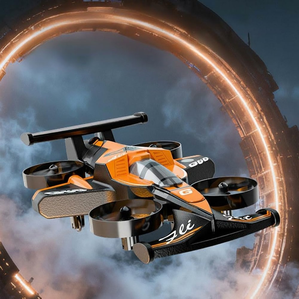 2-in-1 Rechargeable Dual Mode Car Drone,RC Quadcopter & Flying Car Toys for Kids with Jump Fly,LED Stunt Effects, Gesture Steering,Stable Hovering,USB Rechargeable