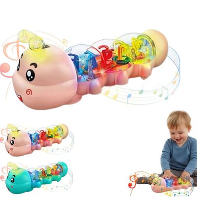 Crawling Toy,Caterpillar Crawling Toy, Light Up Musical Baby CrawlingToy with Music,Caterpillar Design Interactive Tummy Time Toys for Infants,Moving Crawlings Baby Toys for Early Learning and Play
