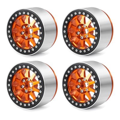 4PCS 2.2" Metal Beadlock 12-Spokes Wheel Rim RC Crawler Car TRX4 TRX6 for Axial SCX10 90046 RR10 for Wraith(Gold)