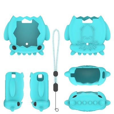 Cartoon Protective Case for Tamagotchi Paradise Game Console Protective Cover with Lanyard, Silicone Protective Case (Aqua)