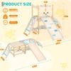 Indoor Jungle Gym,6-in-1 Wooden Kids Climbing Toys with Slide,Climbing Rock,Climbing Net,Ladder,Rest Area & Circle Labyrinth  Montessori Indoor Playground Climber Set for Toddlers and Kids view 2