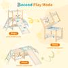 Indoor Jungle Gym,6-in-1 Wooden Kids Climbing Toys with Slide,Climbing Rock,Climbing Net,Ladder,Rest Area & Circle Labyrinth  Montessori Indoor Playground Climber Set for Toddlers and Kids view 4