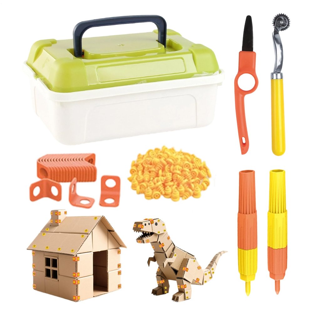 Cardboard Cutter Kids - Educational Roller Feature, Kids Cardboard Cutting Tools Detail, School Fort Castle Car Workshop Accessory, Crafts Making Gadget, Shop Classroom DIY Project