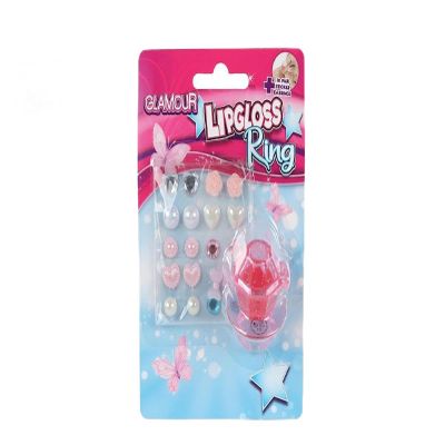 Lip Gloss Ring & Earring Stickers - Glamour Toy Set for Kids