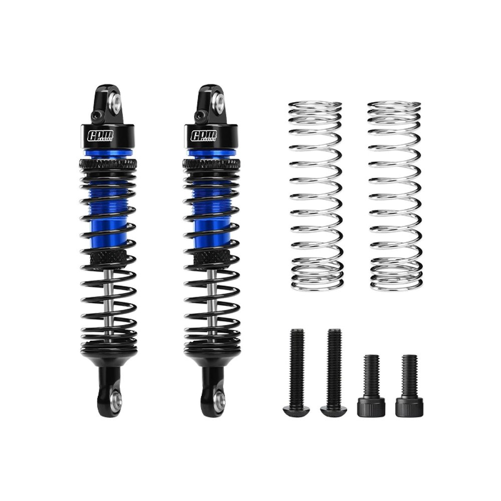 Aluminum 6061-T6 Alloy Front Or Rear Adjustable Progressive Spring Shock 71mm for Arrma 1:16 Quake GROM/Gorgon GROM Brushed Monster Truck Upgrades - Blue