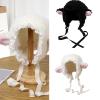 WTWU Oversized Lamb Hat with Ear Lace Brim Skiing Hat Furry Cap Cartoon Photo Props Outdoor Head Wrap for Halloween view 2