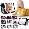 Yohome Tummy Time Mirror, Black and White High Contrast Baby Toys for Babies, Tummy Time Baby Mirror Infant Toys with Crinkle Cloth Book, Brain Development 3D Activity Sensory Mirrors Boys Girls view 1