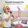 All in One Microphone Toy with Stand, 2026 New Kids Microphone with Music & Light, Speaker & Echo Effects, Adjustable Height, Christmas Birthday Gift (Blue) view 3